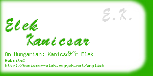 elek kanicsar business card